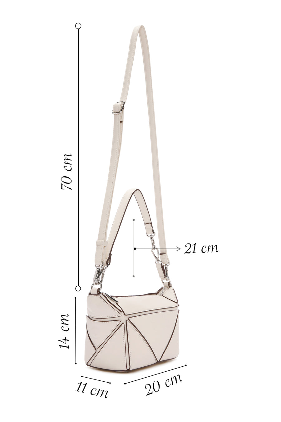 Women's Cream Long Strap Crossbody Bag