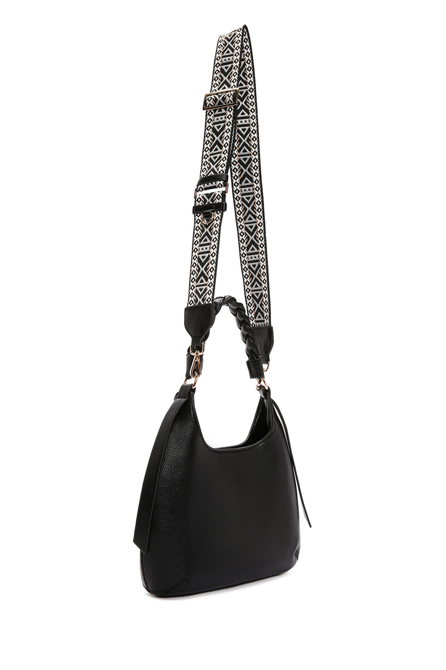 Women's Black Long Strap Shoulder Bag