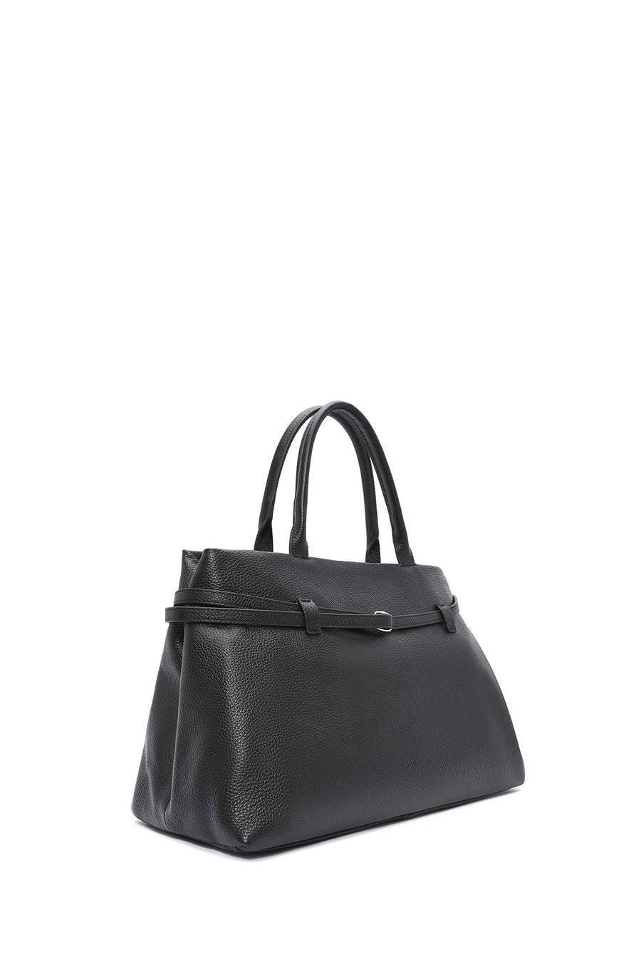 Women's Black Long Strap Classic Leather Handbag