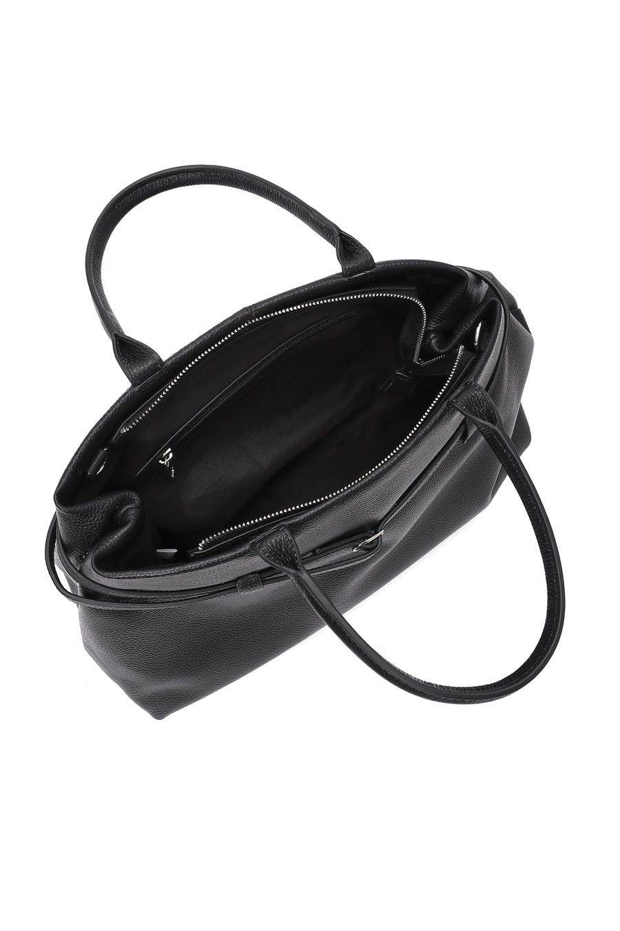 Women's Black Long Strap Classic Leather Handbag