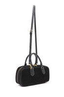 Women's Black Long Strap Suede Leather Handbag | Derimod