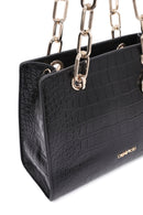 Women's Black Long Strap Crocodile Patterned Classic Shoulder Bag | Derimod