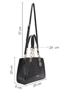 Women's Black Long Strap Crocodile Patterned Classic Shoulder Bag | Derimod