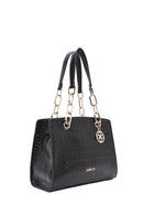 Women's Black Long Strap Crocodile Patterned Classic Shoulder Bag | Derimod