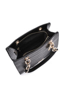 Women's Black Long Strap Crocodile Patterned Classic Shoulder Bag | Derimod