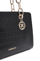 Women's Black Long Strap Crocodile Patterned Classic Shoulder Bag | Derimod