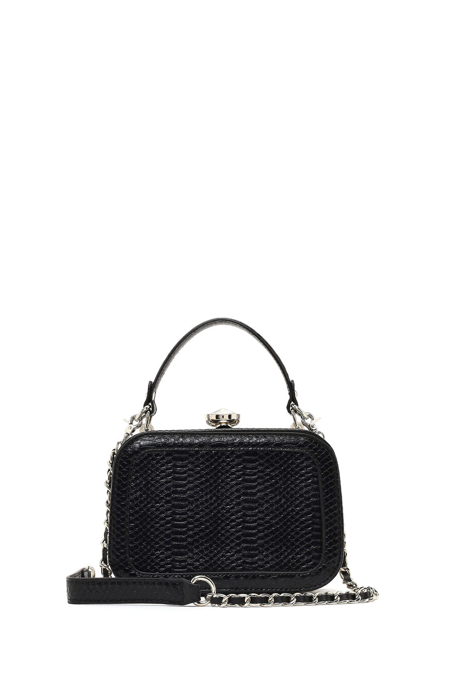 Women's Black Long Strapped Bejeweled Mini Crossbody Bag 25SBD250040 | Derimod