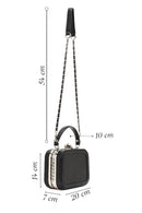 Women's Black Long Strapped Bejeweled Mini Crossbody Bag | Derimod