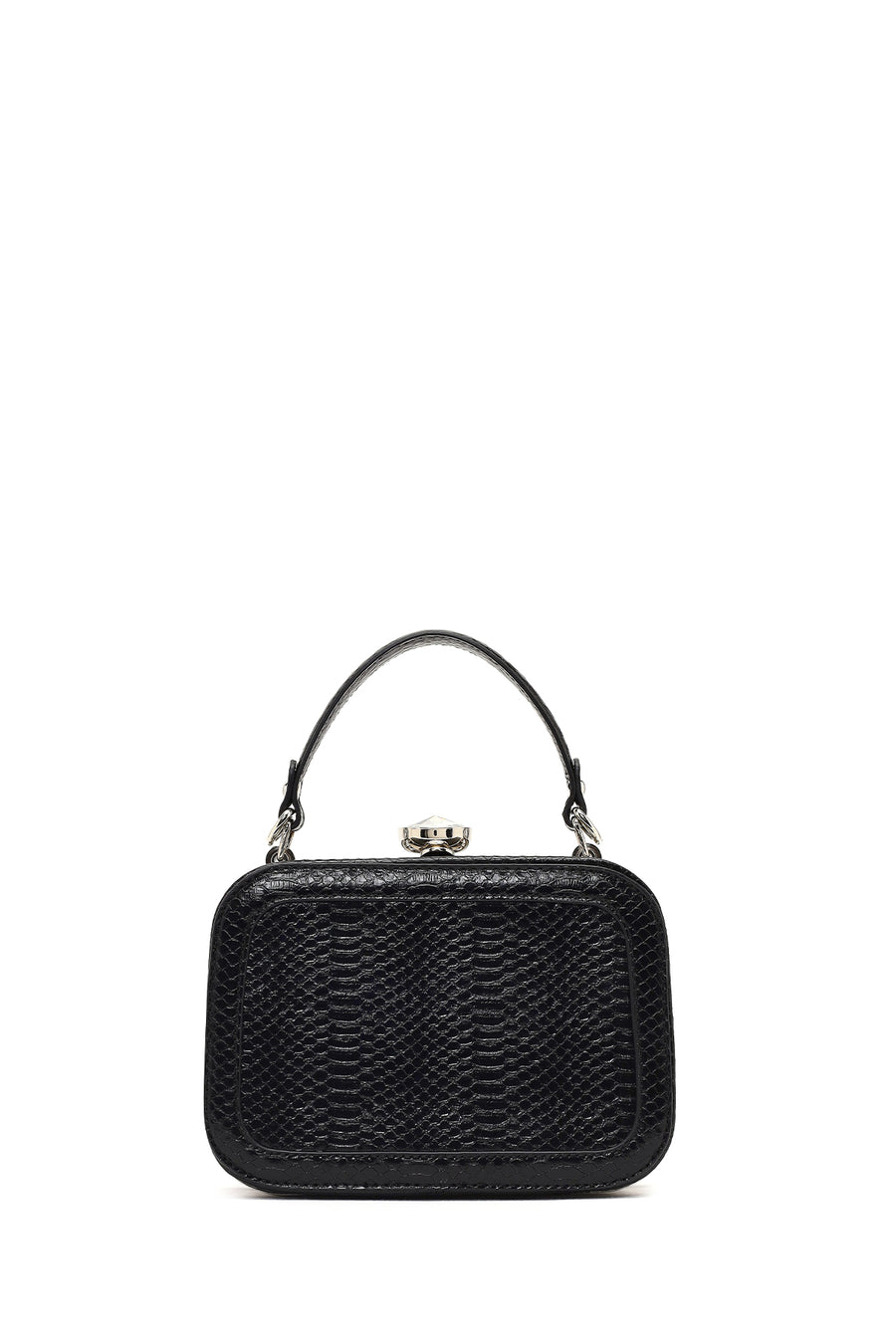 Women's Black Long Strapped Bejeweled Mini Crossbody Bag