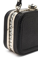 Women's Black Long Strapped Bejeweled Mini Crossbody Bag | Derimod