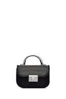 Women's Black Long Strap Stone Mini Handbag | Derimod