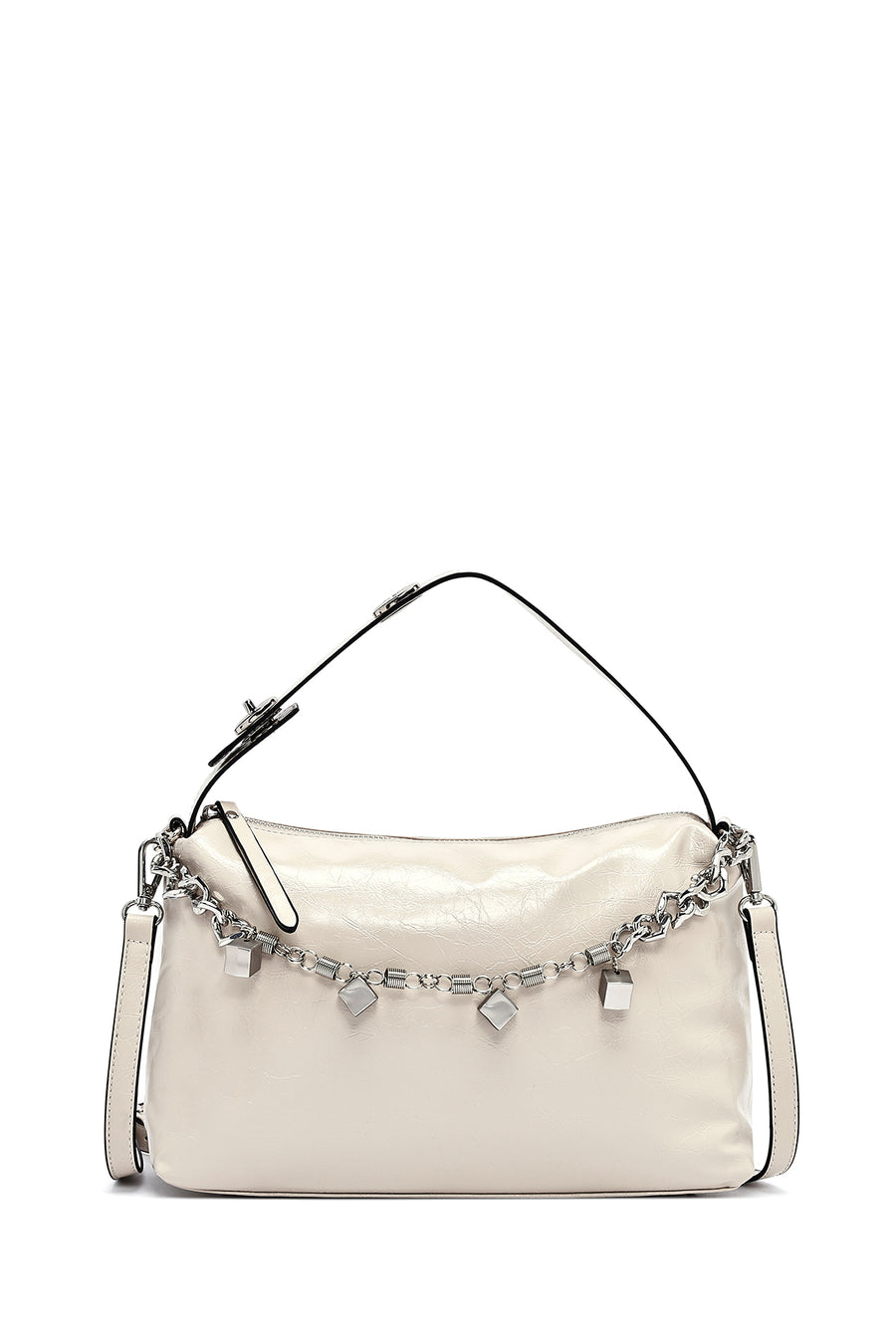 Women's Beige Long Strap Chain Detailed Shoulder Bag 25SBD250718 | Derimod