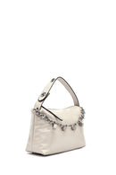 Women's Beige Long Strap Chain Detailed Shoulder Bag | Derimod