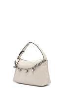 Women's Beige Long Strap Chain Detailed Shoulder Bag | Derimod