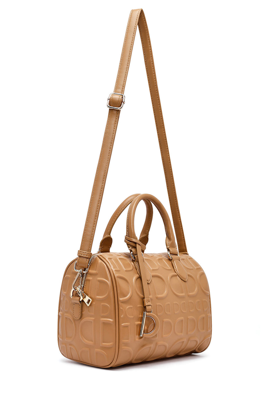 Women's Brown Long Strap Printed Handbag