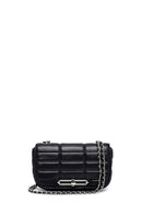 Women's Black Long Strap Quilted Mini Crossbody Bag | Derimod