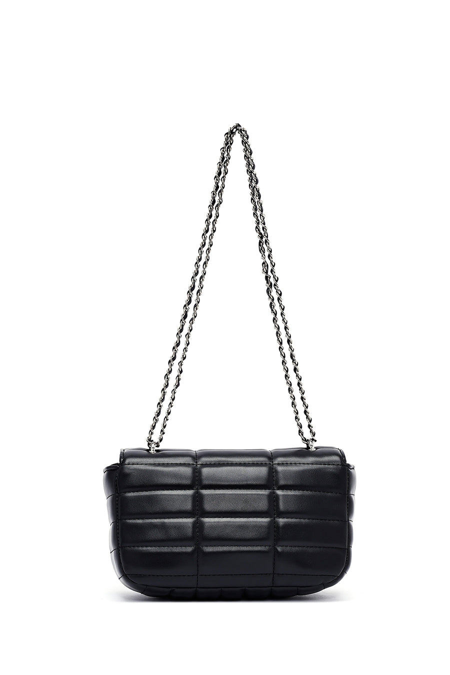 Women's Black Long Strap Quilted Mini Crossbody Bag