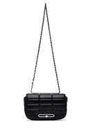 Women's Black Long Strap Quilted Mini Crossbody Bag | Derimod