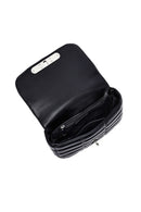 Women's Black Long Strap Quilted Mini Crossbody Bag | Derimod