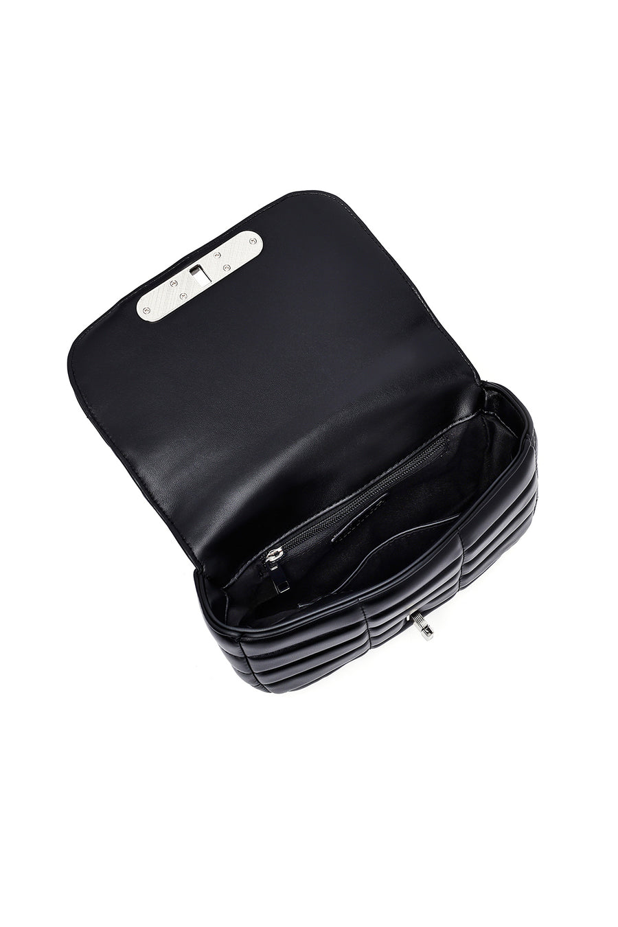 Women's Black Long Strap Quilted Mini Crossbody Bag