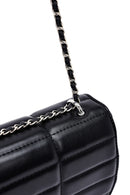 Women's Black Long Strap Quilted Mini Crossbody Bag | Derimod