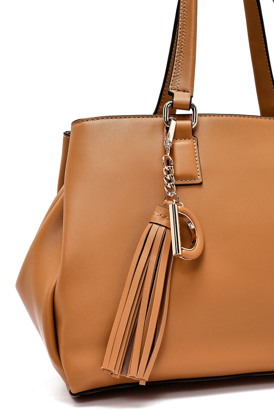 Women's Tan Long Strap Shoulder Bag