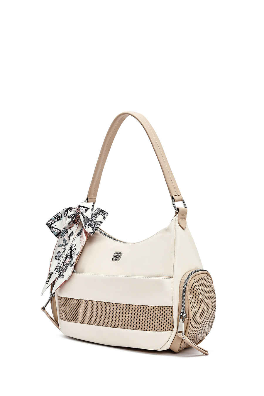 Women's Cream Long Strap Shoulder Bag