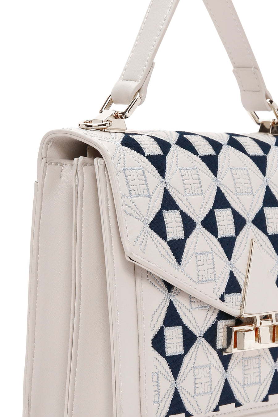 Women's Cream Printed Long Shoulder Bag
