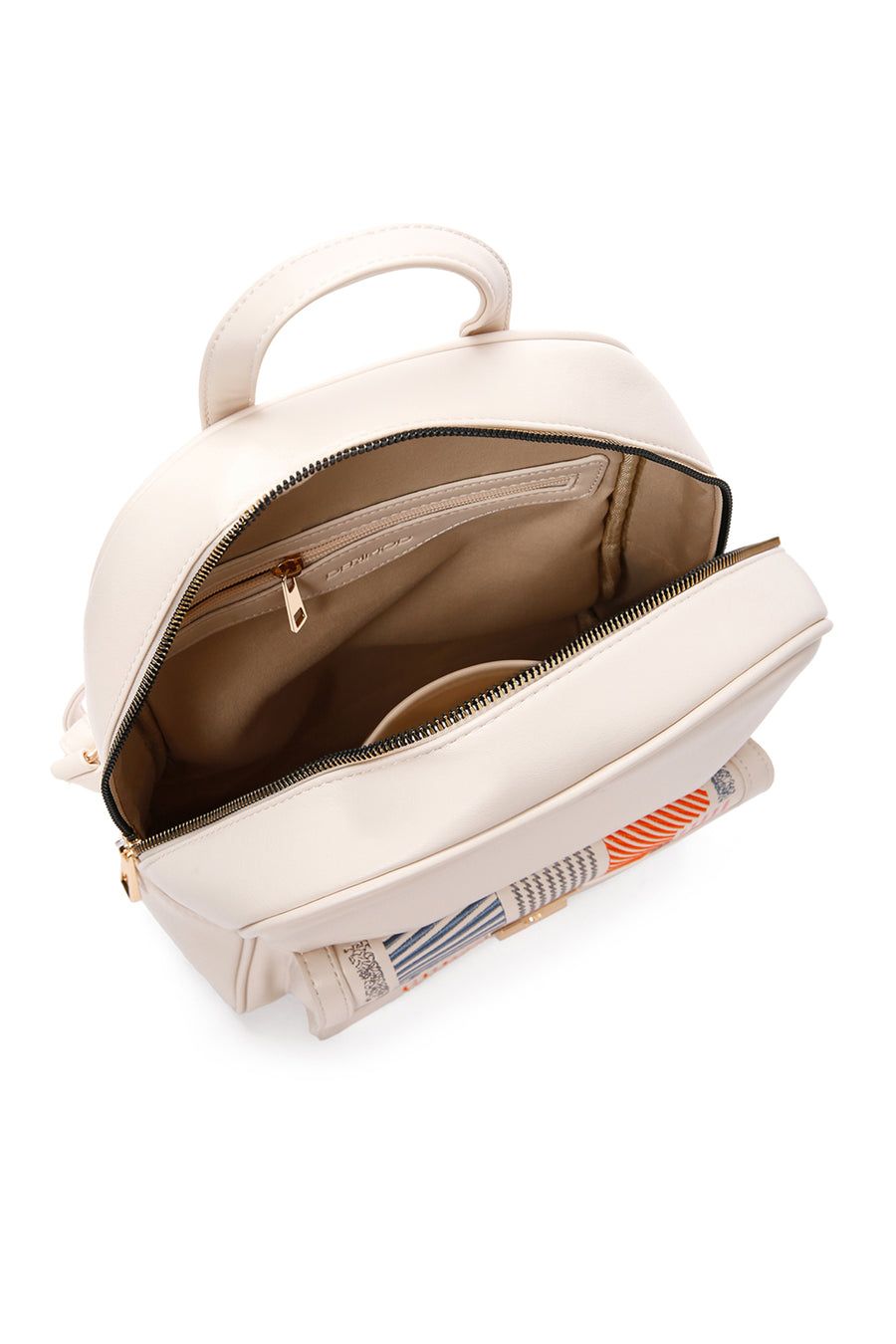 Women's White Printed Backpack
