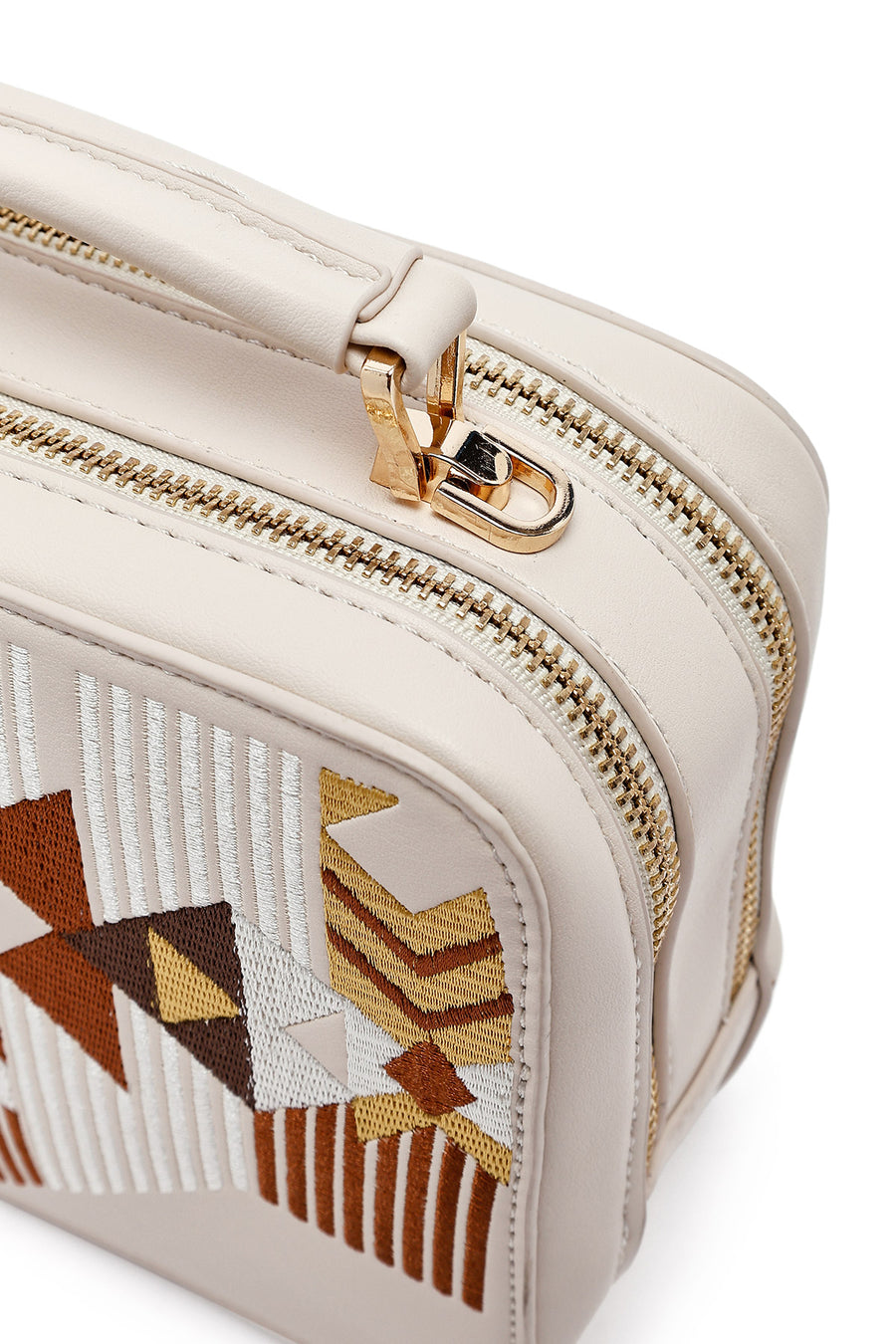 Women's Cream Printed Long Strap Crossbody Bag