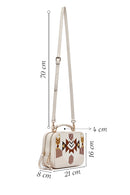 Women's Cream Printed Long Strap Crossbody Bag | Derimod