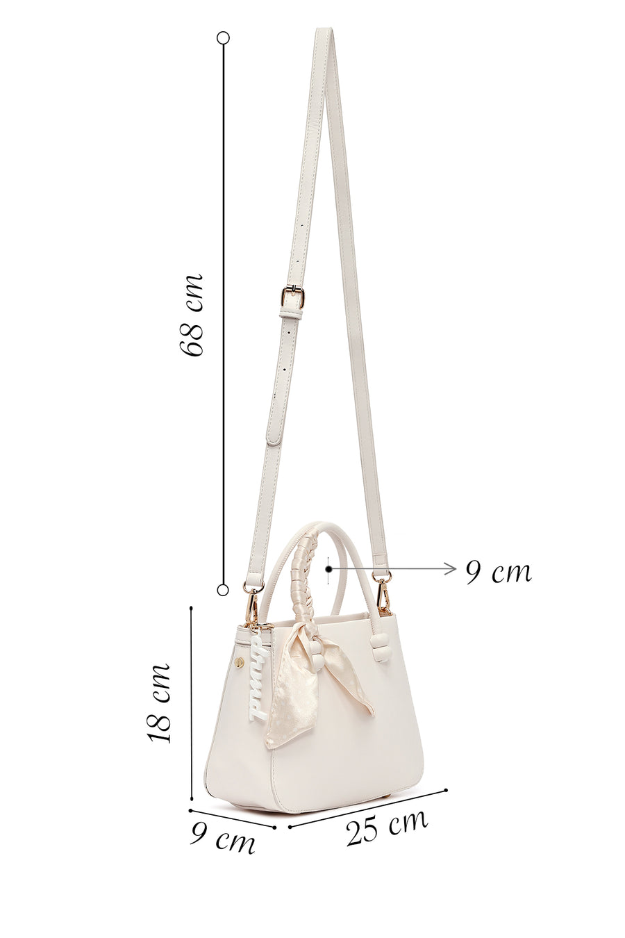 Women's White Long Strap Accessory Handbag