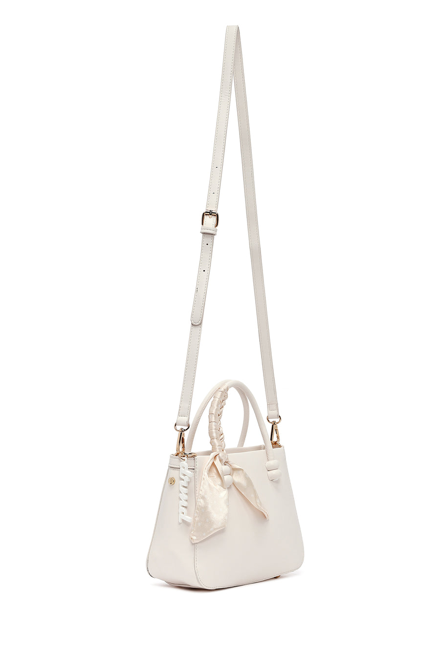 Women's White Long Strap Accessory Handbag