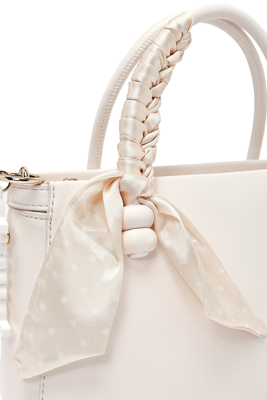 Women's White Long Strap Accessory Handbag