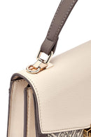 Women's Cream Long Strap Patterned Handbag | Derimod