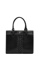 Women's Black Long Strap Patterned Handbag | Derimod