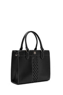 Women's Black Long Strap Patterned Handbag | Derimod