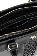 Women's Black Long Strap Patterned Handbag | Derimod