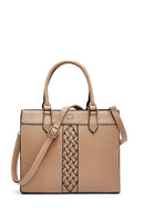 Women's Brown Long Strap Patterned Handbag | Derimod