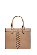 Women's Brown Long Strap Patterned Handbag | Derimod