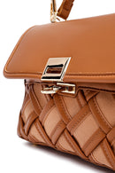 Women's Brown Long Strap Patterned Handbag | Derimod
