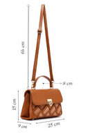 Women's Brown Long Strap Patterned Handbag | Derimod