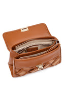 Women's Brown Long Strap Patterned Handbag | Derimod
