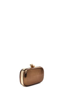 Women's Bronze Long Strap Metallic Mini Clutch Evening Bag | Derimod
