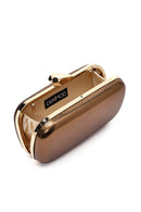 Women's Bronze Long Strap Metallic Mini Clutch Evening Bag | Derimod