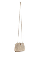 Women's Gold Long Chain Strap Mini Metallic Evening Box Bag | Derimod