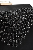 Women's Black Long Chain Strap Stone Mini Evening Box Bag | Derimod