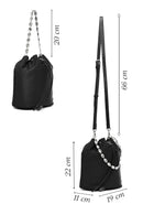 Women's Black Stone Fabric Shoulder Bag | Derimod