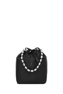 Women's Black Stone Fabric Shoulder Bag | Derimod