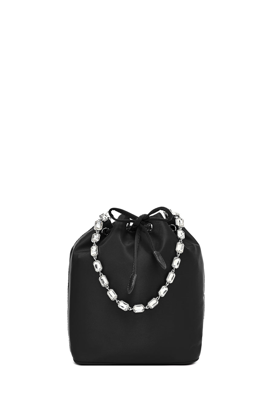 Women's Black Stone Fabric Shoulder Bag